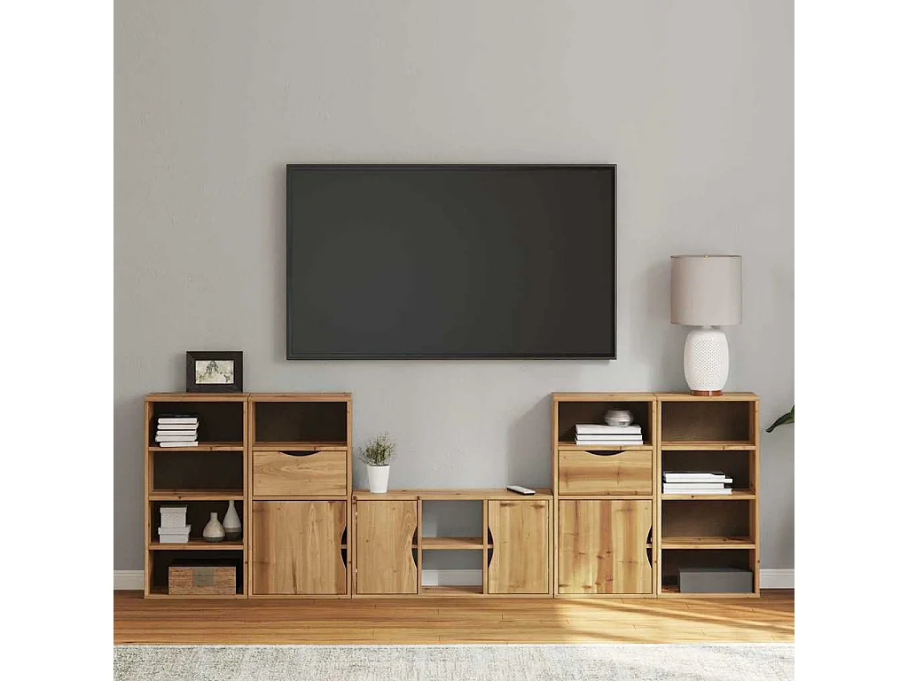 Meubles TV | Bancs TV | Armoires TV 5 pcs avec rangement ODDA bois de pin massif