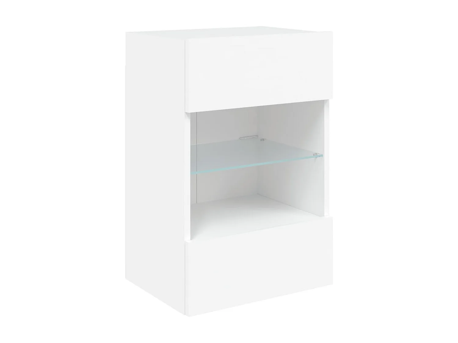 Meuble TV | Banc TV | Armoire TV mural avec lumières LED blanc 40x30x60,5 cm