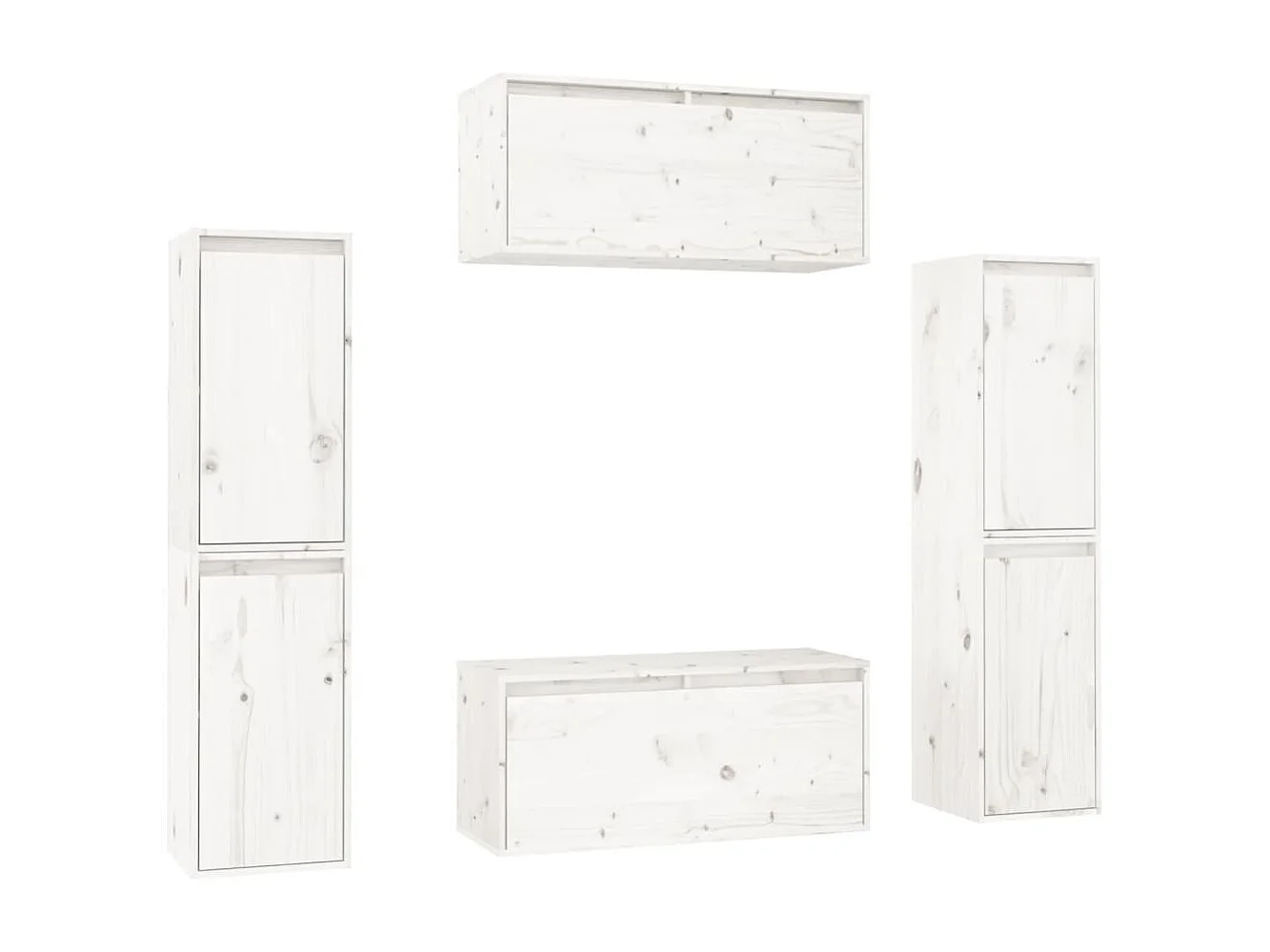Meubles TV | Bancs TV | Armoires TV 6 pcs Blanc Bois massif de pin
