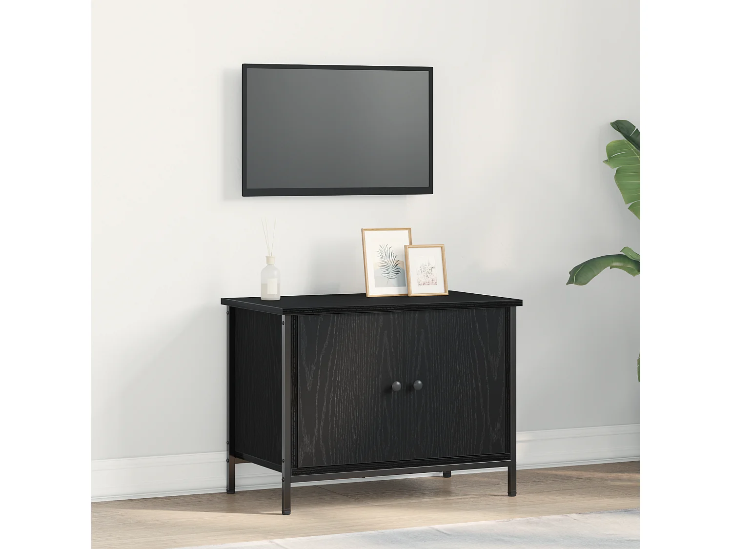 Meuble TV | Banc TV | Armoire TV chêne noir Chêne noir Bois d'ingénierie 60 x 35 x 45 cm