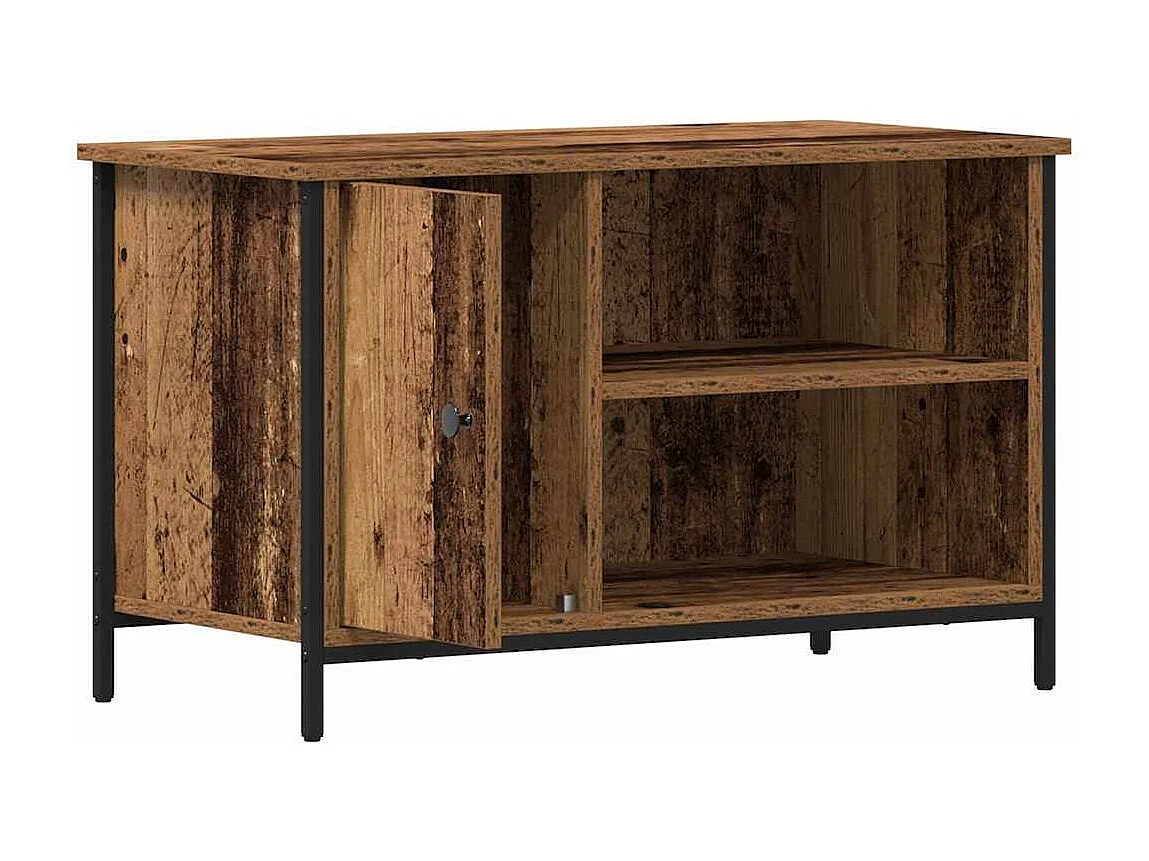 Meuble TV | Banc TV | Armoire TV en bois ancien 80x40x50 cm en bois aggloméré et acier