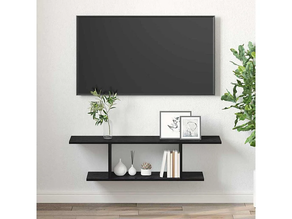 Gabinete de TV | Mueble de TV | Mueble de salón Negro 103 x 30 x 26.5 cm Madera contrachapada