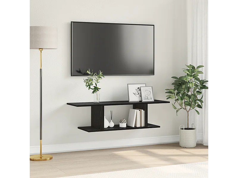 Gabinete de TV | Mueble de TV | Mueble de salón Negro 103 x 30 x 26.5 cm Madera contrachapada