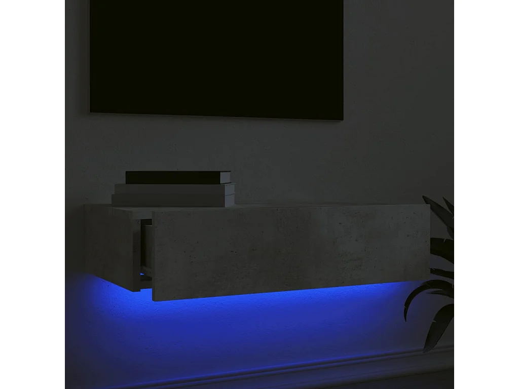 Mueble de TV | Mueble de salón con luces LED gris hormigón 60x35x15,5 cm