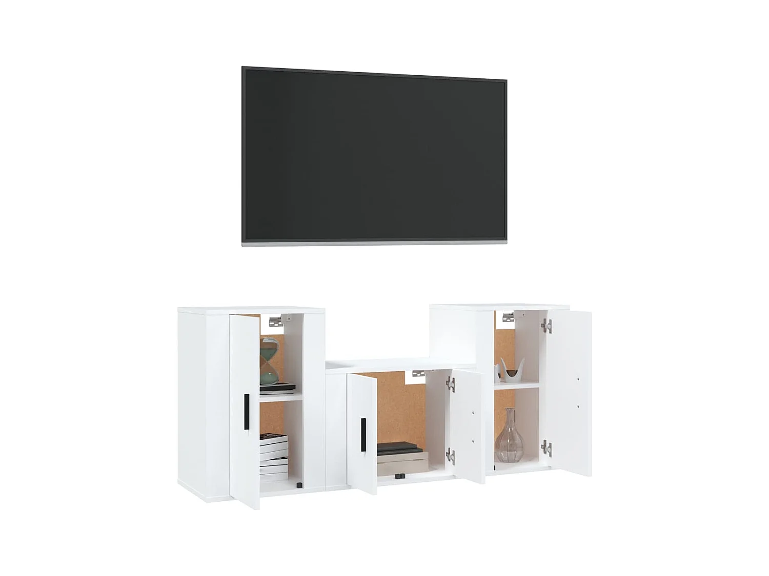 Ensemble de meubles TV | Bancs TV | Armoires TV 3 pcs Blanc Bois d'ingénierie