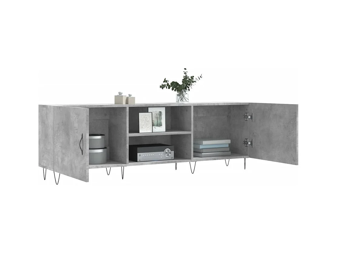 Meuble TV | Banc TV | Armoire TV gris béton 150x30x50 cm bois d'ingénierie