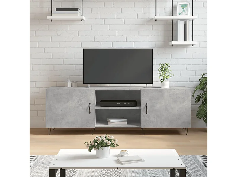 Meuble TV | Banc TV | Armoire TV gris béton 150x30x50 cm bois d'ingénierie