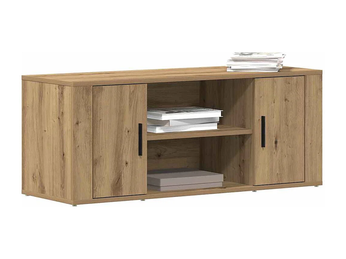 Tv-meubel | Tv-Bank | TV-kast100x35x40 cm bewerkt hout artisanaal eiken