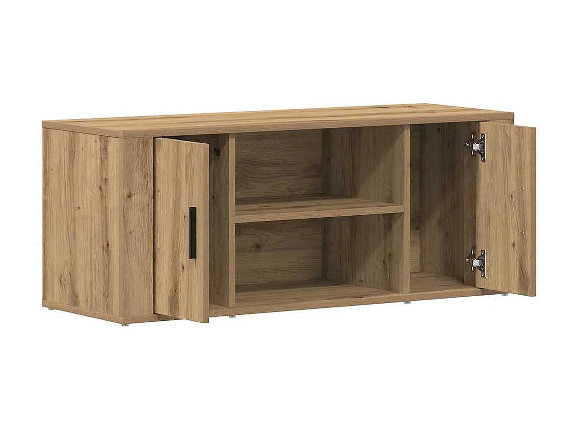 Tv-meubel | Tv-Bank | TV-kast100x35x40 cm bewerkt hout artisanaal eiken