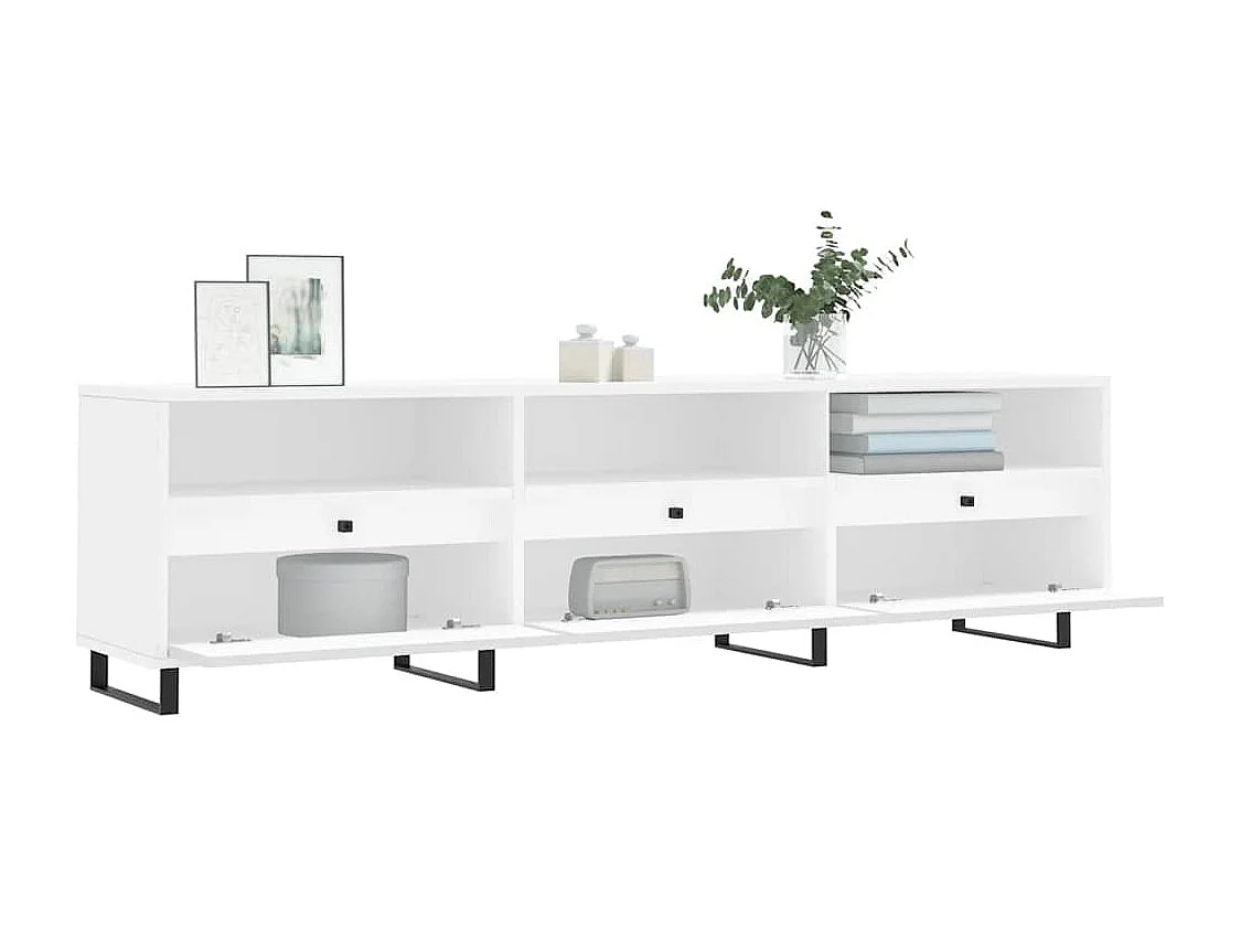 Meuble TV | Banc TV | Armoire TV blanc 150x30x44,5 cm bois d'ingénierie