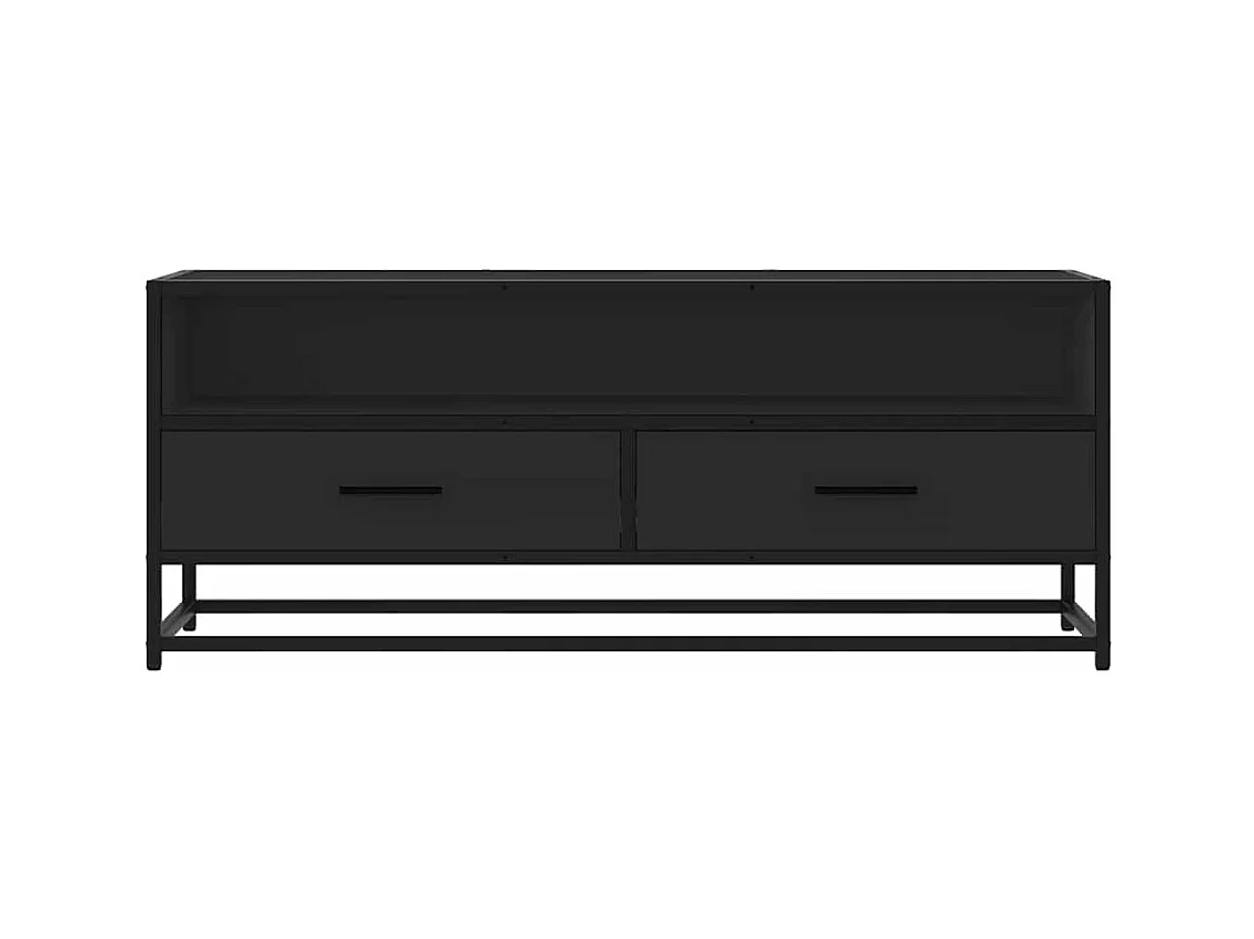 Mueble de TV | Mueble de salón madera de ingeniería y metal negro 100x34,5x40 cm