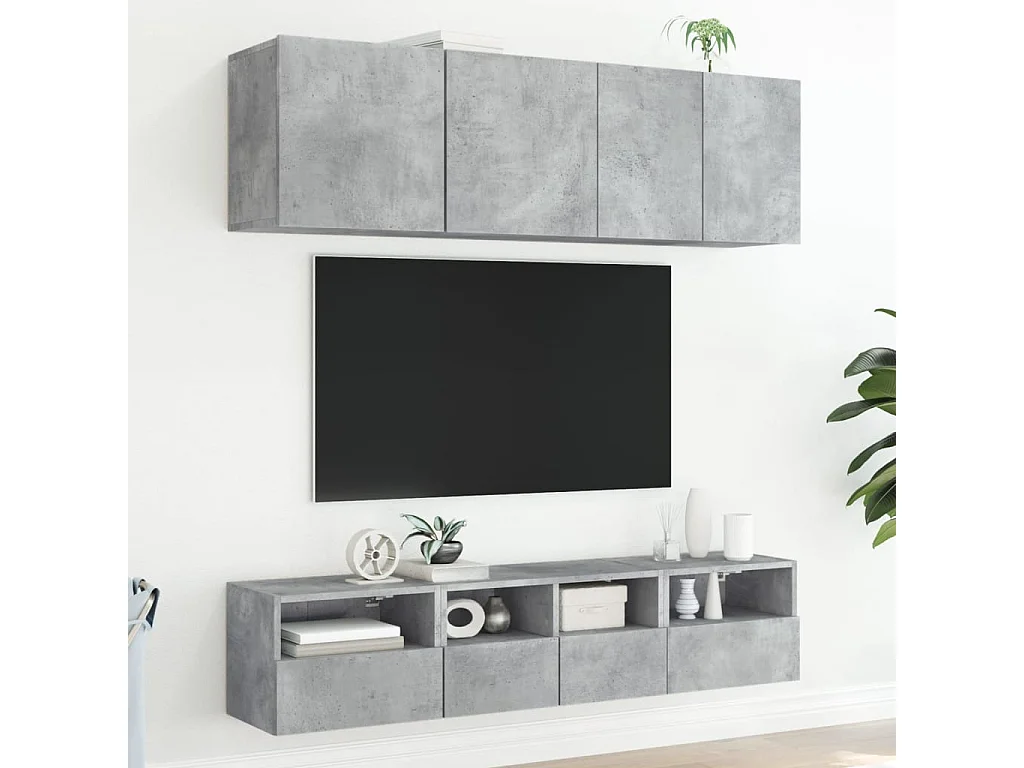 Mueble de pared TV | Gabinete de TV | Mueble de salón madera ingeniería gris hormigón 40x30x30 cm