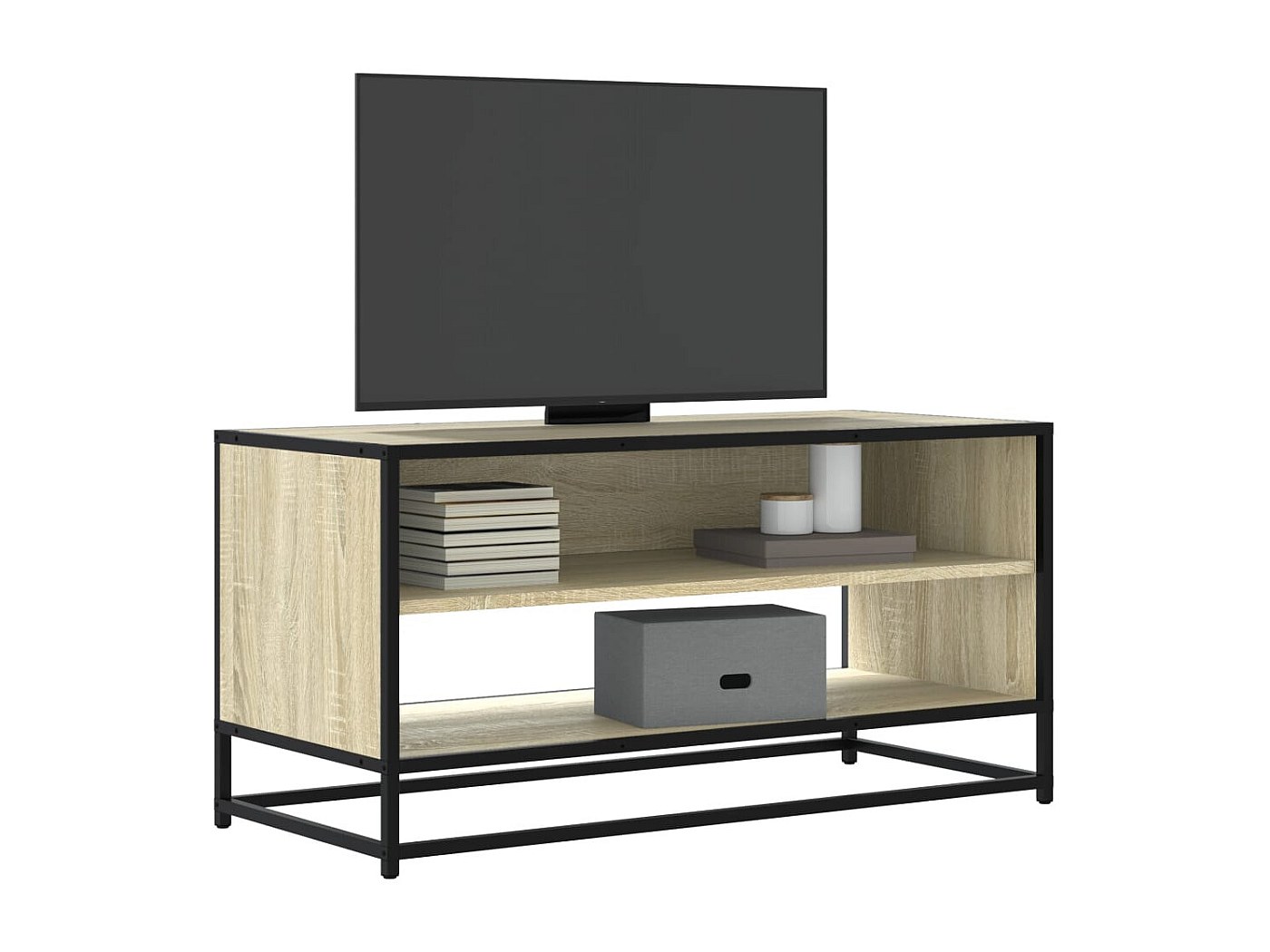 Tv-meubel | Tv-Bank | TV-kast91x40x46 cm bewerkt hout metaal sonoma ...