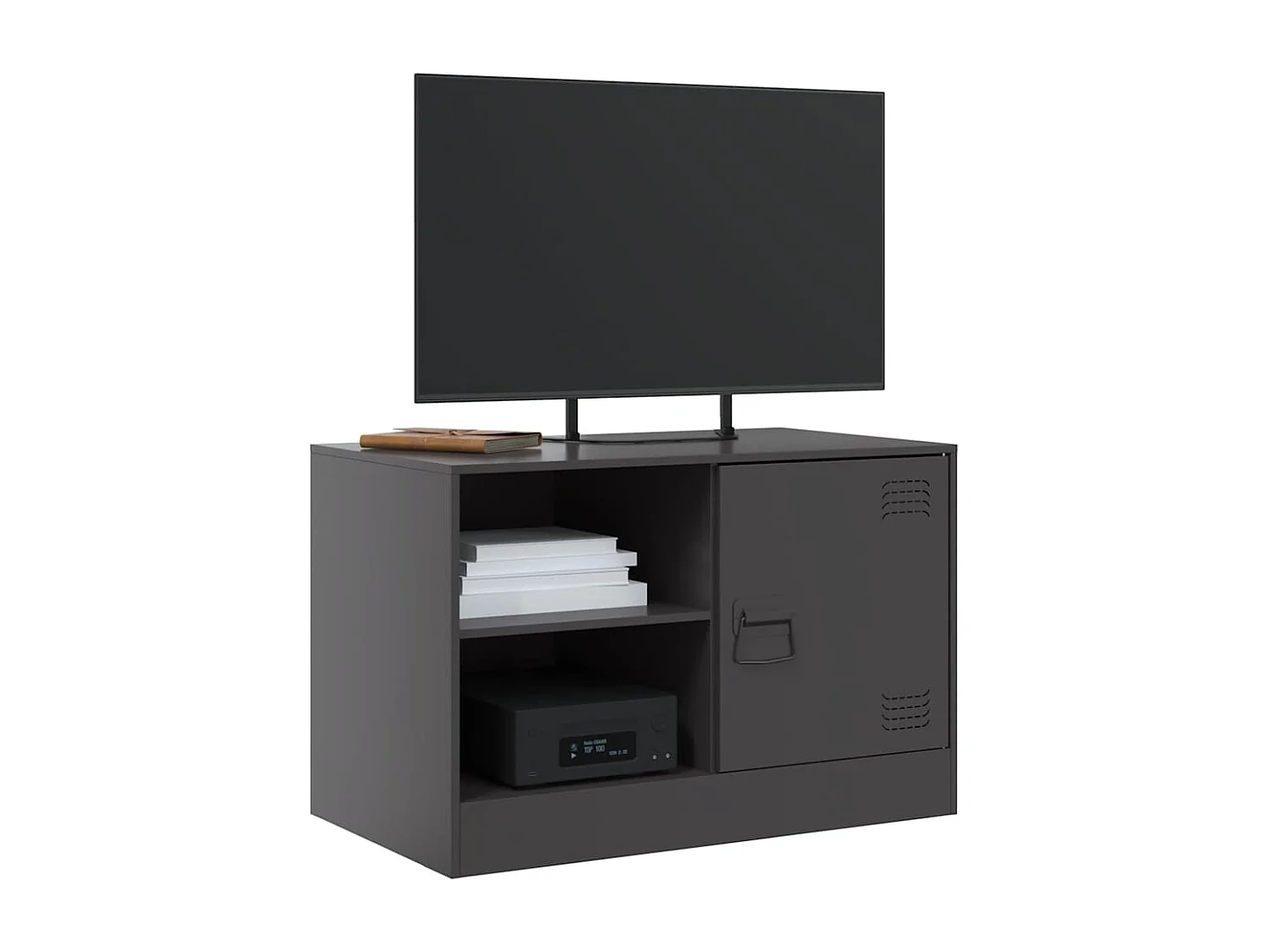 Meubles TV | Bancs TV | Armoires TV 2 pcs noir 67x39x44 cm acier