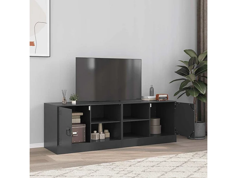 Meubles TV | Bancs TV | Armoires TV 2 pcs noir 67x39x44 cm acier
