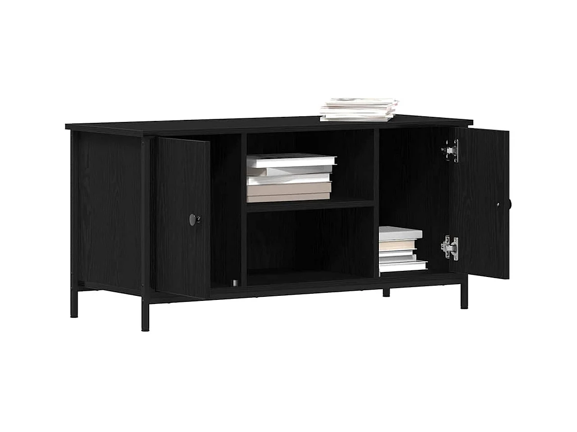 Gabinete de TV | Mueble de TV | Mueble de salón Roble negro 100 x 40 x 50 cm