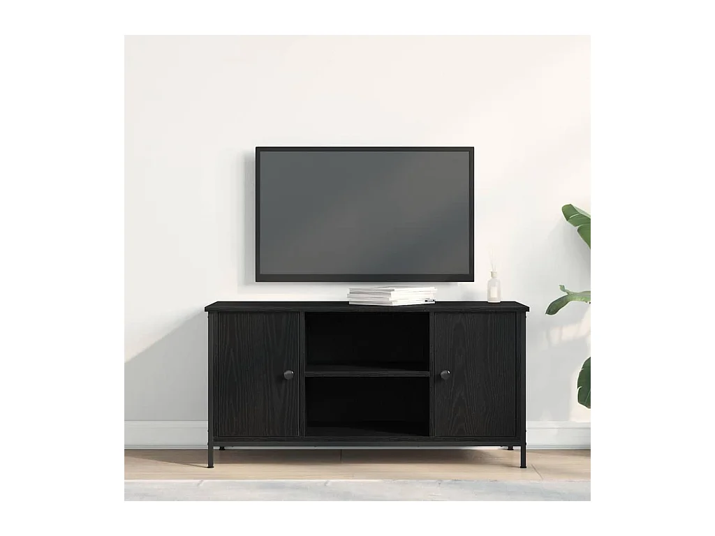 Gabinete de TV | Mueble de TV | Mueble de salón Roble negro 100 x 40 x 50 cm