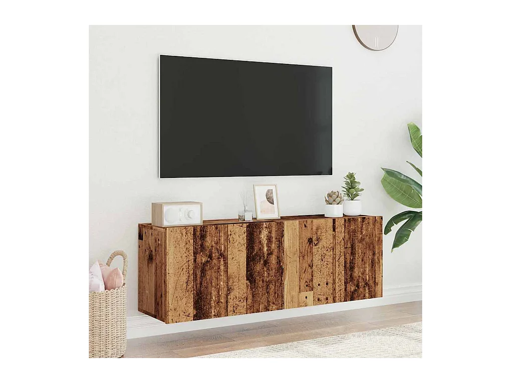 Tv-meubels | Tv-Banken | TV-kasten 2 st wandgemonteerd 60x30x41 cm oud houtkleurig