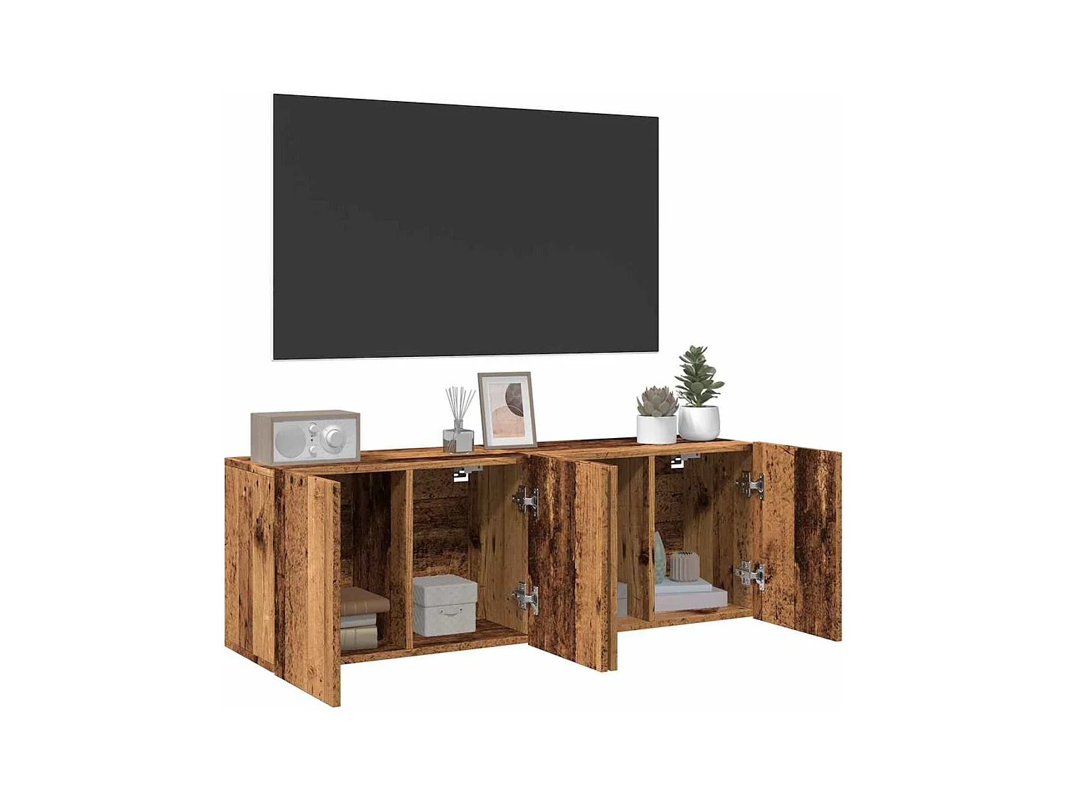 Tv-meubels | Tv-Banken | TV-kasten 2 st wandgemonteerd 60x30x41 cm oud houtkleurig