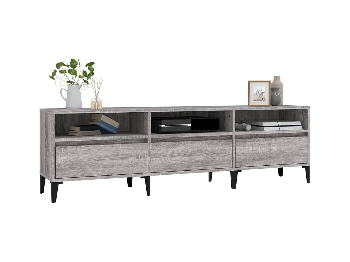 Mueble para TV  | Gabinete de TV |  Mueble de salón madera contrachapada gris Sonoma 150x30x44,5 cm