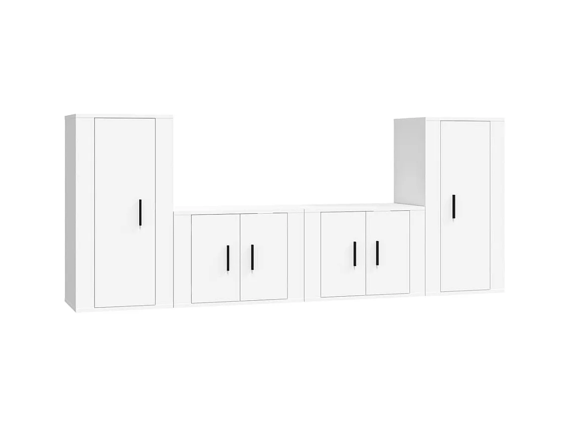 Ensemble de meubles TV | Bancs TV | Armoires TV 4 pcs Blanc Bois d'ingénierie