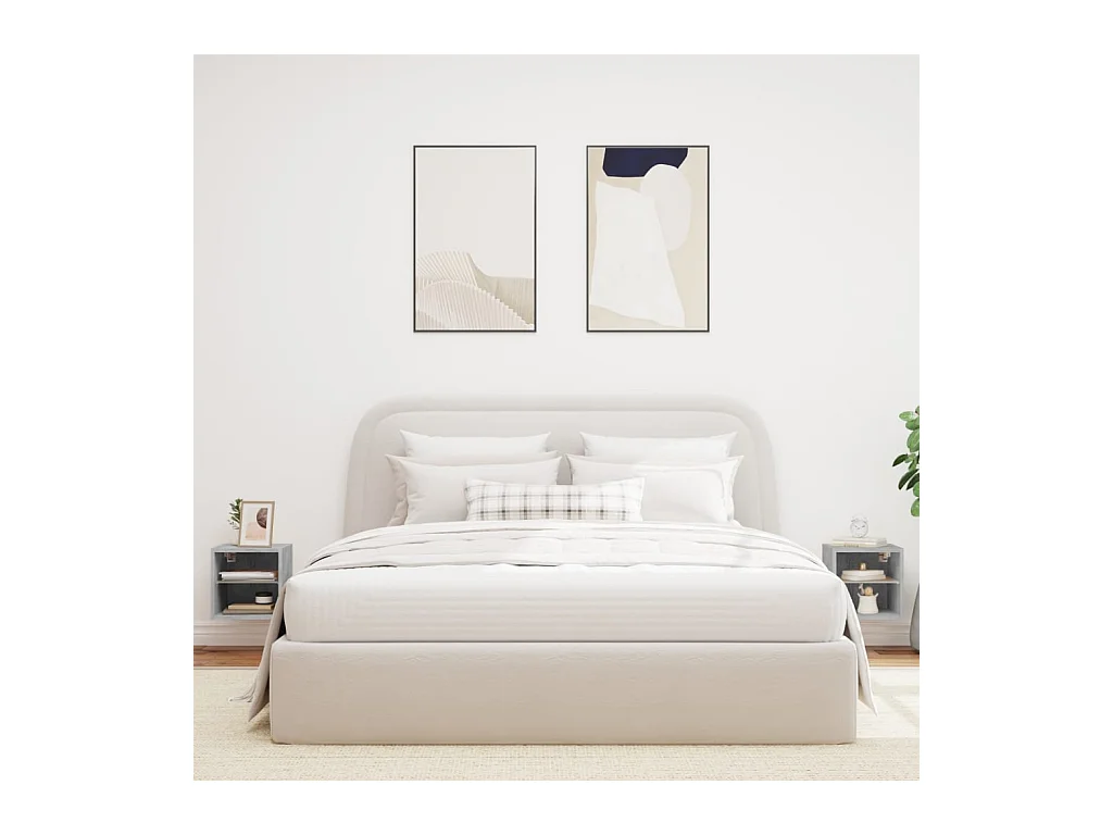 Muebles TV | Gabinetes de TV | Muebles de salón de pared luces LED 2 uds gris hormigón 30x28,5x30 cm