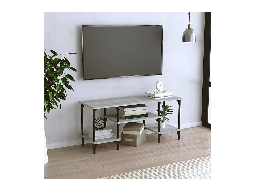 Mueble de TV | Mueble de salón madera contrachapada gris Sonoma 102x35x45,5 cm