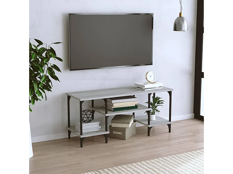 Mueble de TV | Mueble de salón madera contrachapada gris Sonoma 102x35x45,5 cm