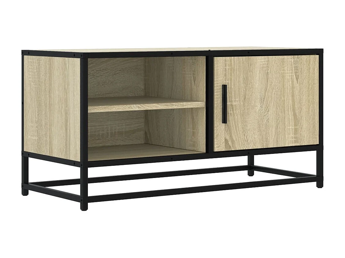Meuble TV | Banc TV | Armoire TV chêne sonoma 80x34,5x40 cm bois d'ingénierie et métal