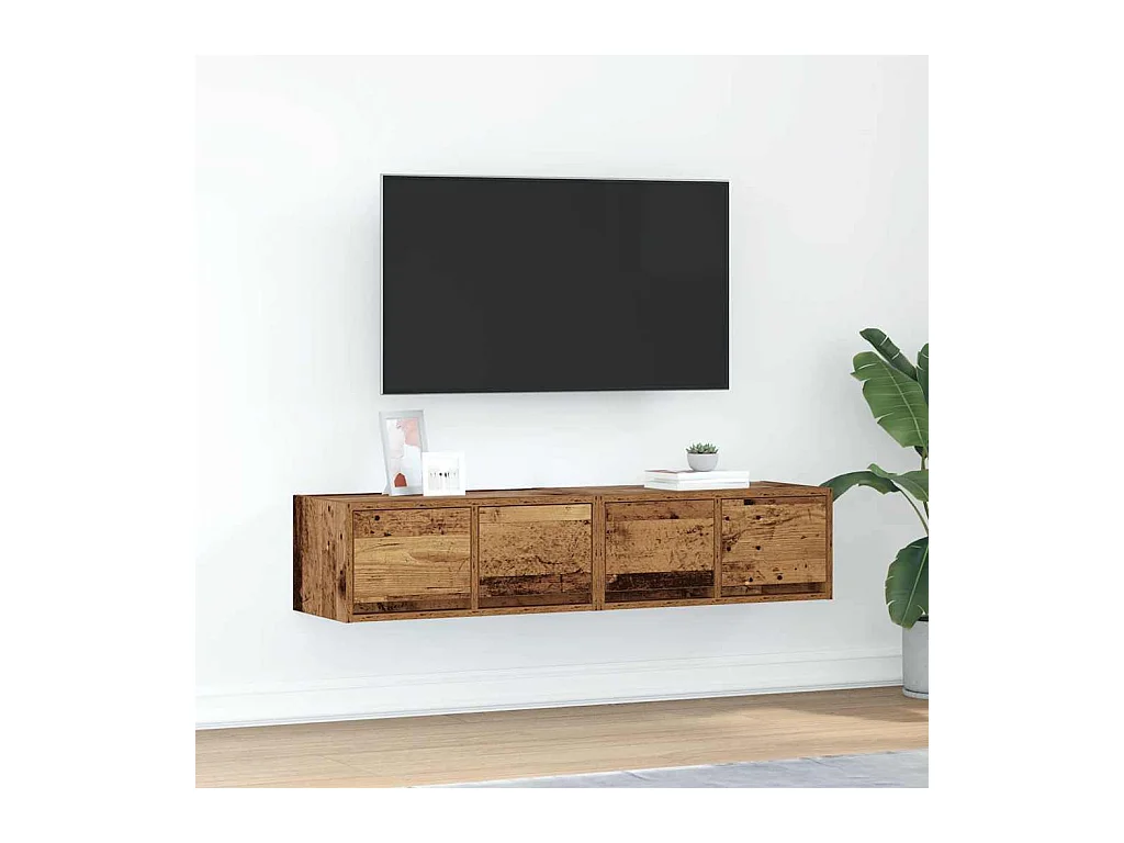 Meubles TV | Bancs TV | Armoires TV 2 pcs vieux bois 60x31x25,5 cm bois d'ingénierie