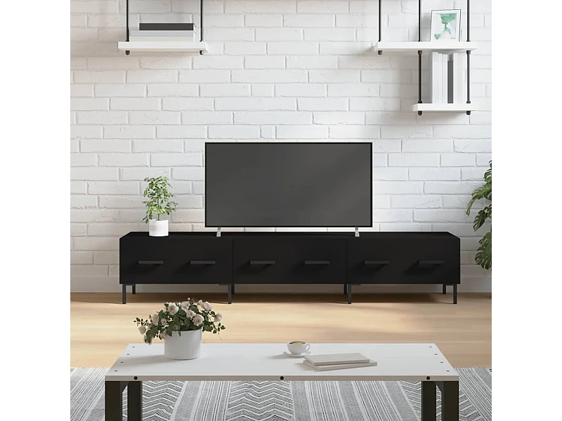 Meuble TV | Banc TV | Armoire TV noir 150x36x30 cm bois d'ingénierie