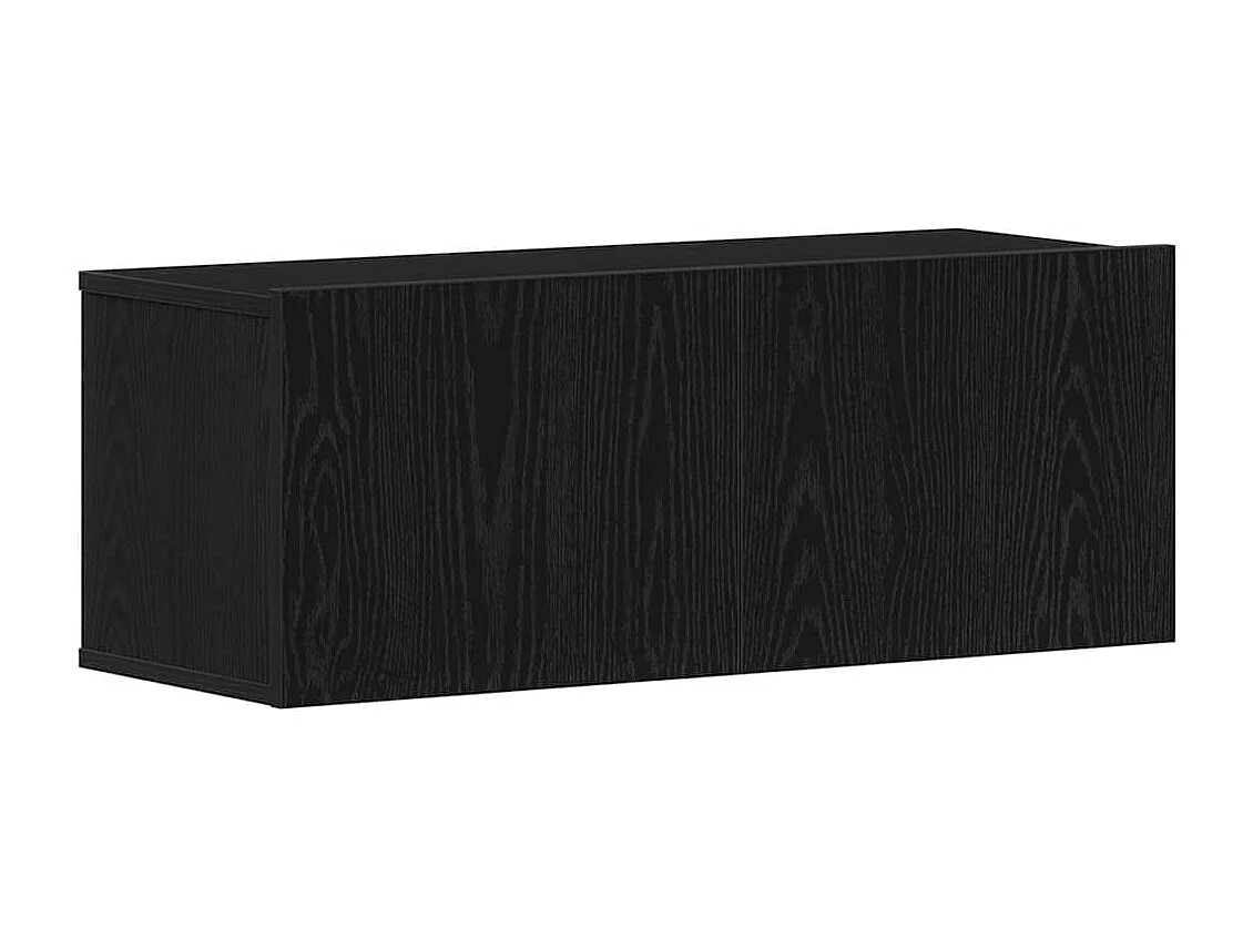 Meuble TV | Banc TV | Armoire TV en Chêne Noir de 80x30x30 cm en Bois Agencé