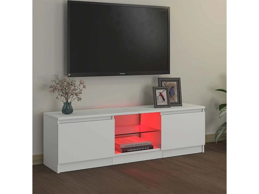 Mueble para TV  | Gabinete de TV |  Mueble de salón con luces LED blanco 120x30x36 cm