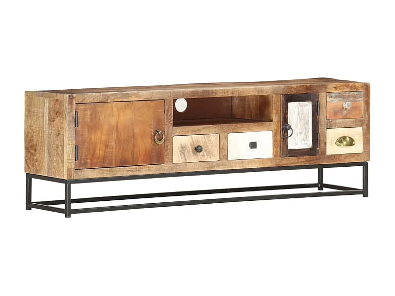 Mueble para TV  | Gabinete de TV |  Mueble de salón de madera maciza reciclada 120x30x40 cm