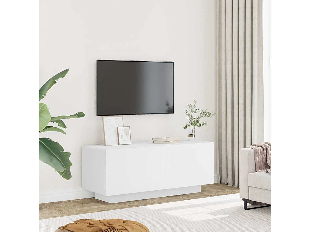 Meuble TV | Banc TV | Armoire TV Blanc 100x35x40 cm Aggloméré