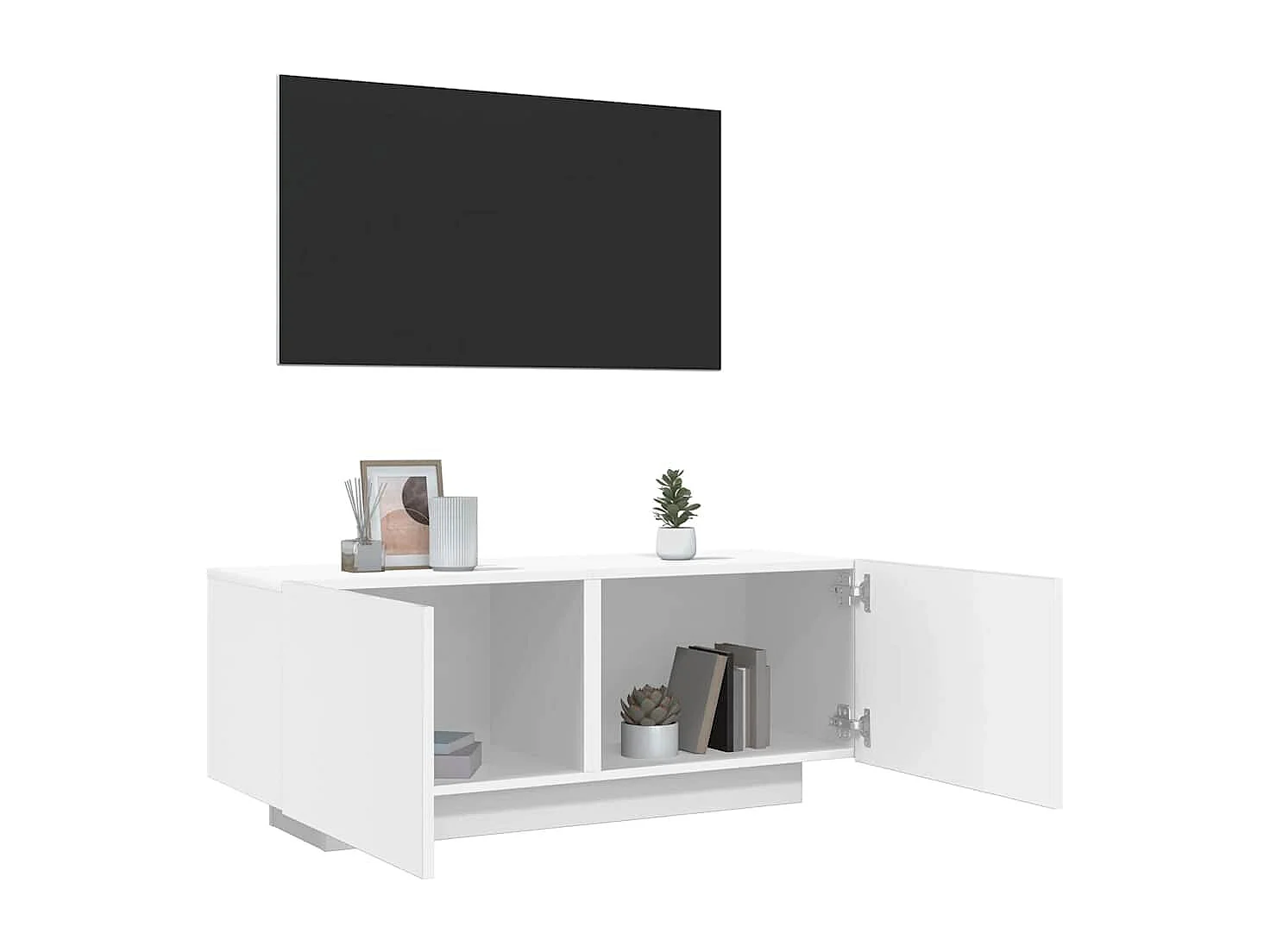 Meuble TV | Banc TV | Armoire TV Blanc 100x35x40 cm Aggloméré