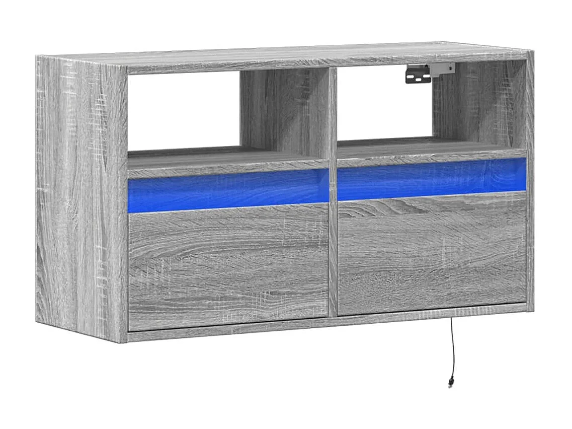 Tv-wandmeubel | TV-kast | Tv-Bank met LED 80x31x45 cm grijs sonoma eikenkleurig