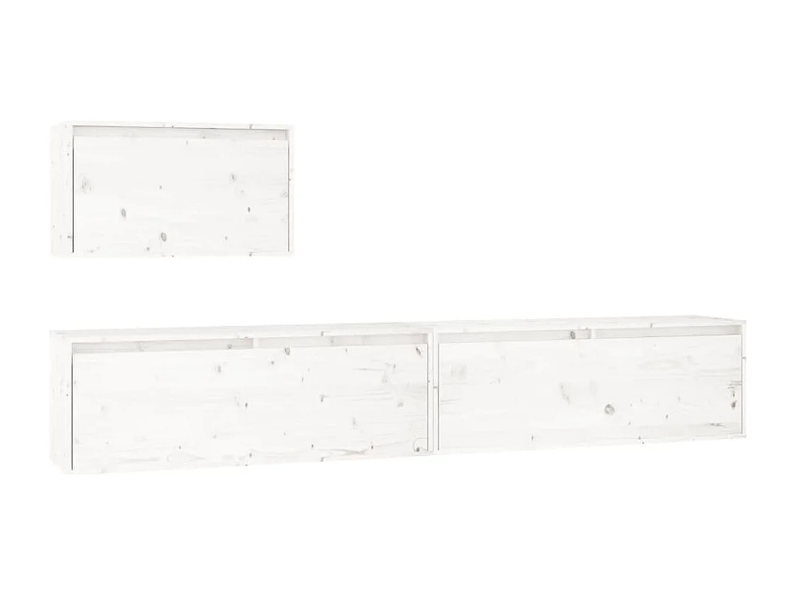 Meubles TV | Bancs TV | Armoires TV 3 pcs Blanc Bois massif de pin