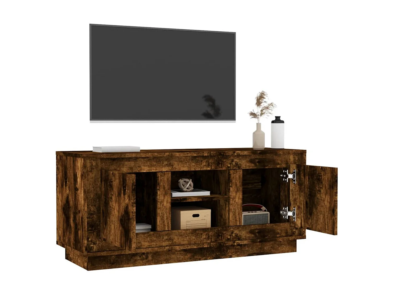 Mueble para TV  | Gabinete de TV |  Mueble de salón madera contrachapada roble ahumado 102x35x45 cm