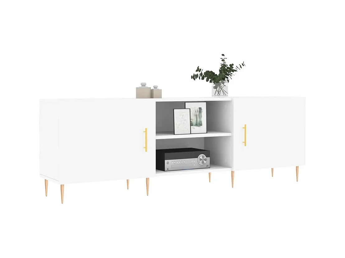 Mueble para TV  | Gabinete de TV |  Mueble de salón madera de ingeniería blanco 150x30x50 cm