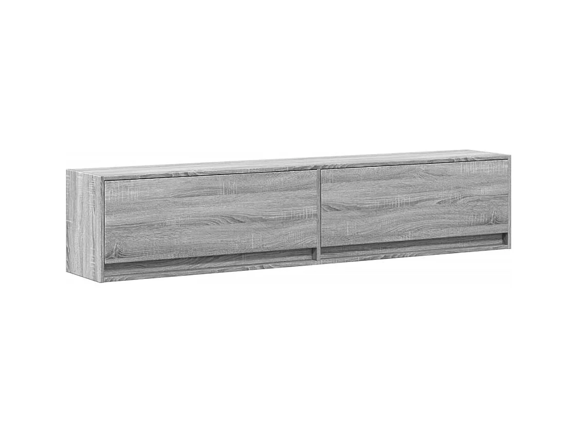 Meuble TV | Banc TV | Armoire TV mural avec LED sonoma gris 180x31x38 cm