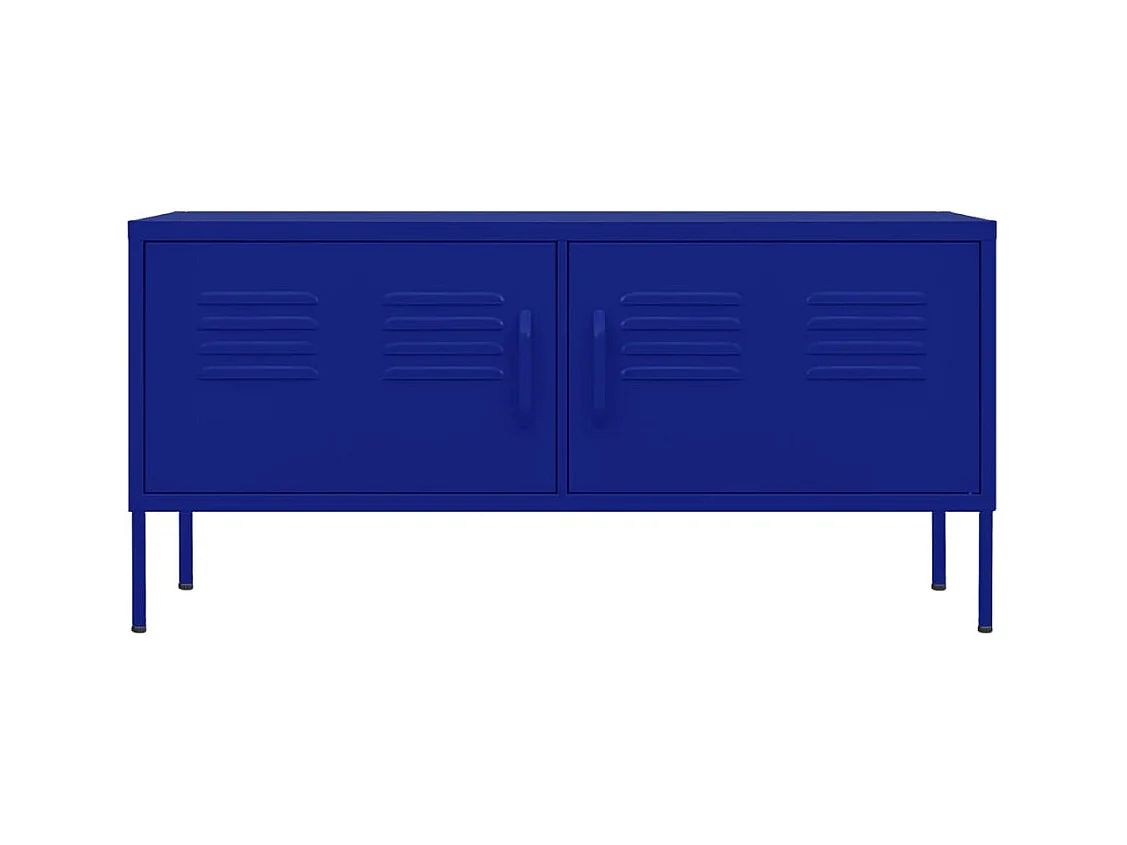 Meuble TV | Banc TV | Armoire TV Bleu marine 105x35x50 cm Acier