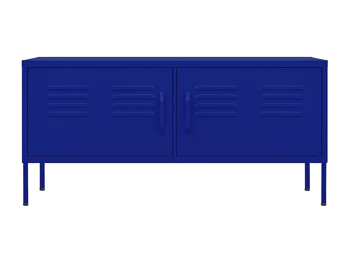 Meuble TV | Banc TV | Armoire TV Bleu marine 105x35x50 cm Acier