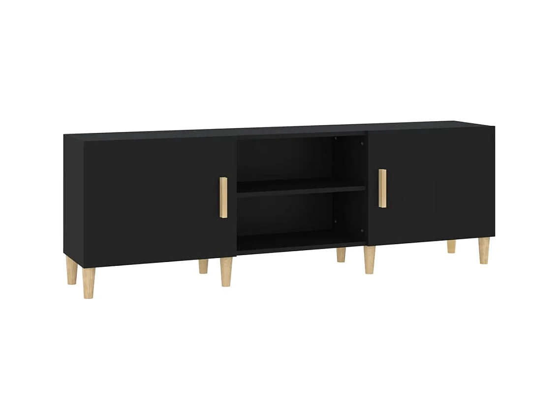 Mueble para TV  | Gabinete de TV |  Mueble de salón madera contrachapada negro 150x30x50 cm