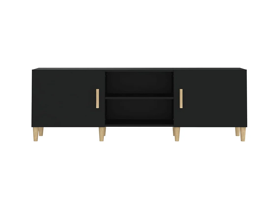 Mueble para TV  | Gabinete de TV |  Mueble de salón madera contrachapada negro 150x30x50 cm