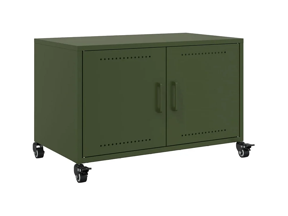 Mueble de TV | Mueble de salón de acero verde oliva 68x39x43,5 cm