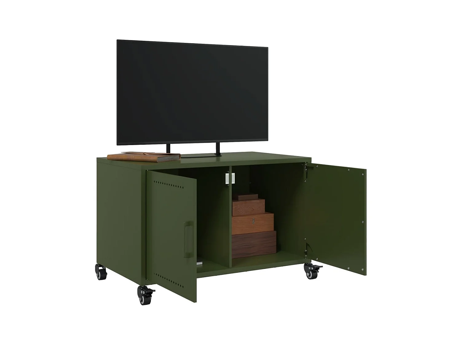 Mueble de TV | Mueble de salón de acero verde oliva 68x39x43,5 cm
