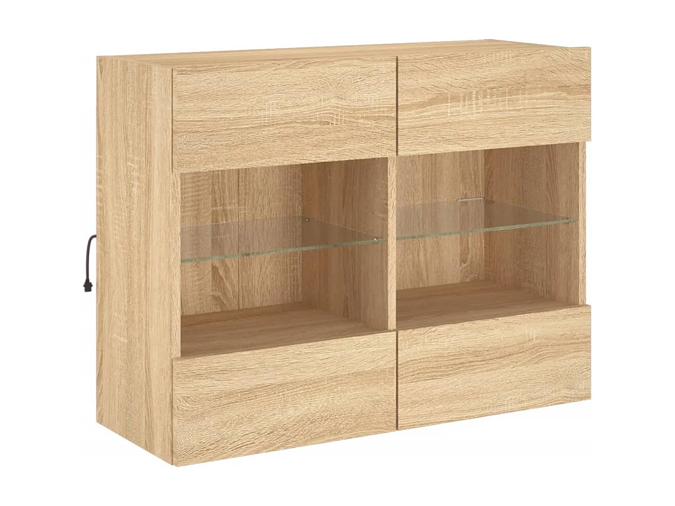 Meuble TV | Banc TV | Armoire TV mural avec lumières LED chêne sonoma 78,5x30x60,5 cm