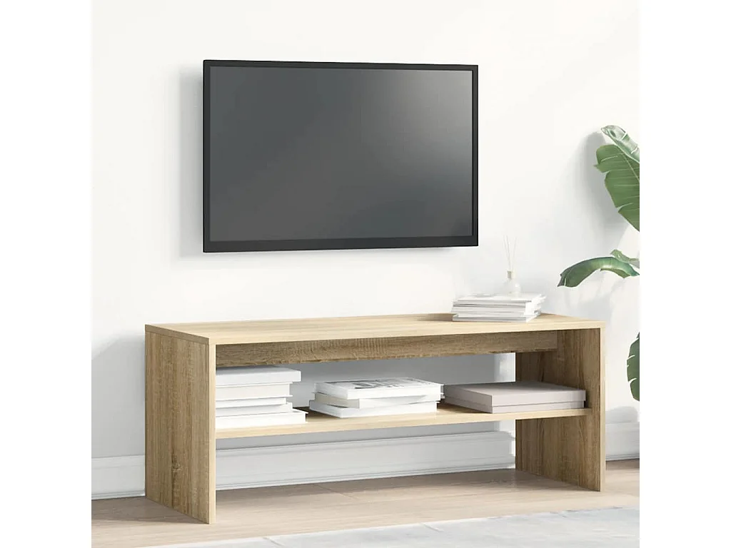 Mueble de TV | Mueble de salón madera contrachapada color roble 100x40x40cm