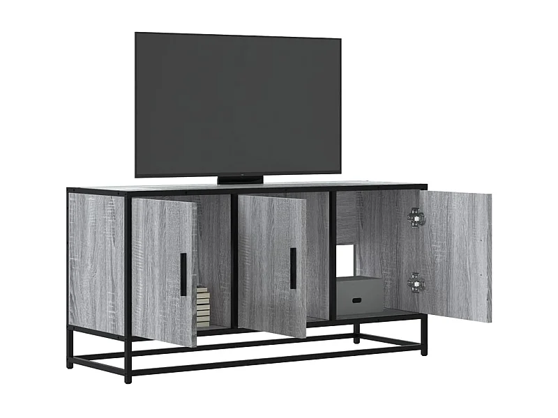 Meuble TV | Banc TV | Armoire TV sonoma gris 100x35x50 cm bois d'ingénierie et métal